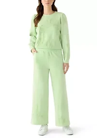 Women's Puff Shoulder Floral Scuba Knit Shirt