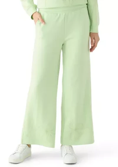 Women's Floral Trim Scuba Pants