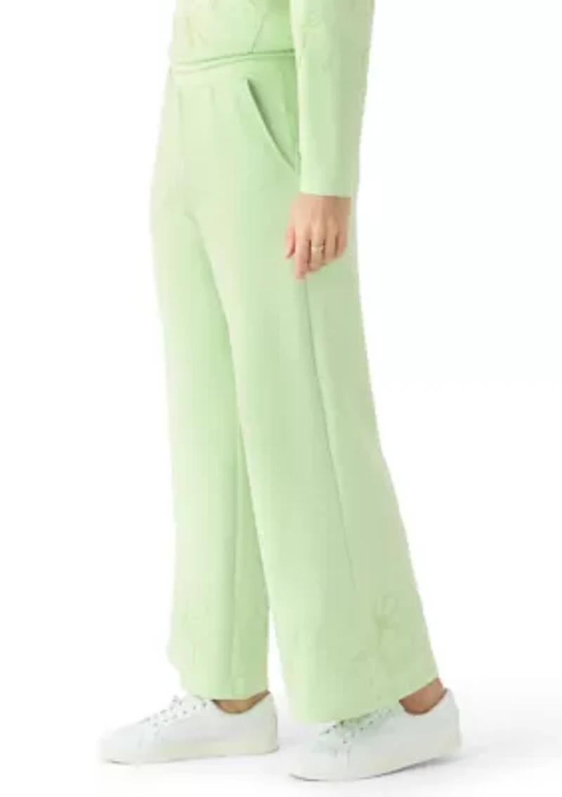 Women's Floral Trim Scuba Pants