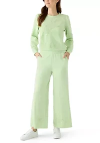 Women's Floral Trim Scuba Pants