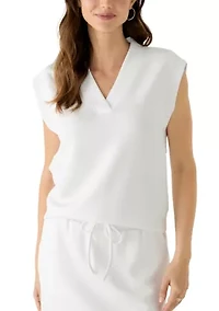 Women's Sleeveless V-Neck Scuba Top