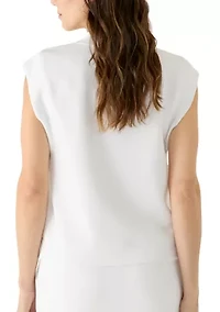 Women's Sleeveless V-Neck Scuba Top