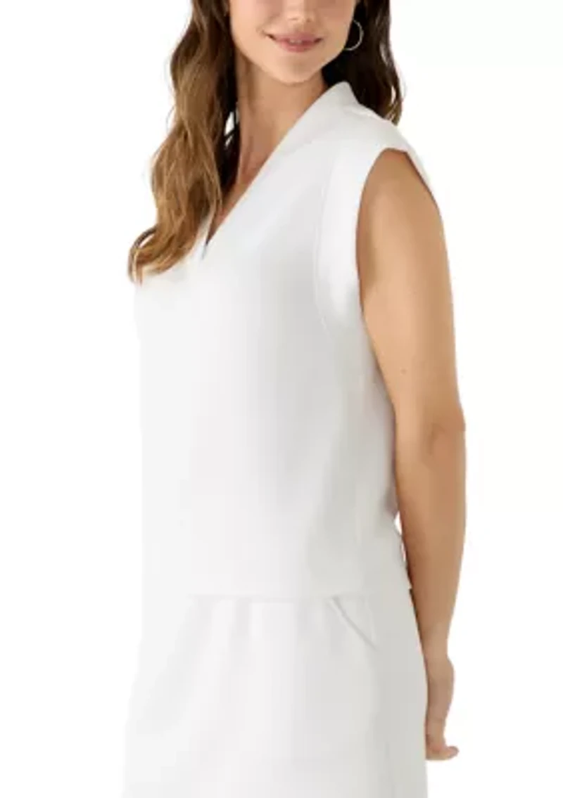 Women's Sleeveless V-Neck Scuba Top