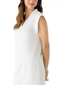 Women's Sleeveless V-Neck Scuba Top