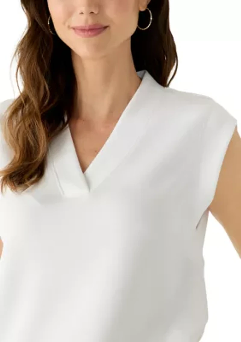Women's Sleeveless V-Neck Scuba Top