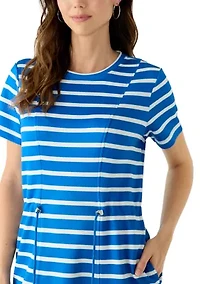 Women's Crew Neck Striped Dress