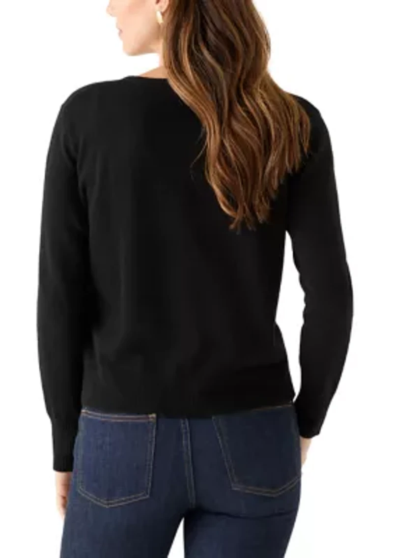Women's V-Neck Button Front Cashmere Cardigan