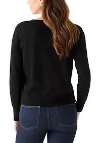 Women's V-Neck Button Front Cashmere Cardigan
