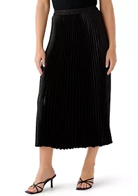 Women's Pull On Mesh Pleated Midi Skirt