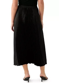 Women's Pull On Mesh Pleated Midi Skirt