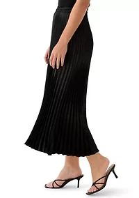 Women's Pull On Mesh Pleated Midi Skirt