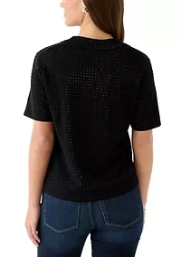 Women's Short Sleeve Johnny Collar Top