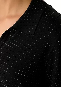 Women's Short Sleeve Johnny Collar Top