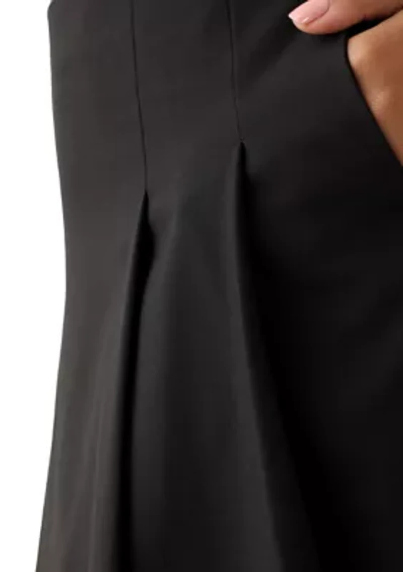 Women's Pleated Flared Midi Skirt