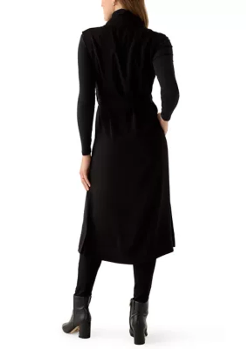 Women's Sleeveless Robe with Belt and Pork Chop Pockets