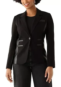 Women's Vegan Leather Ponte Blazer