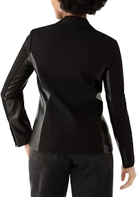 Women's Vegan Leather Ponte Blazer