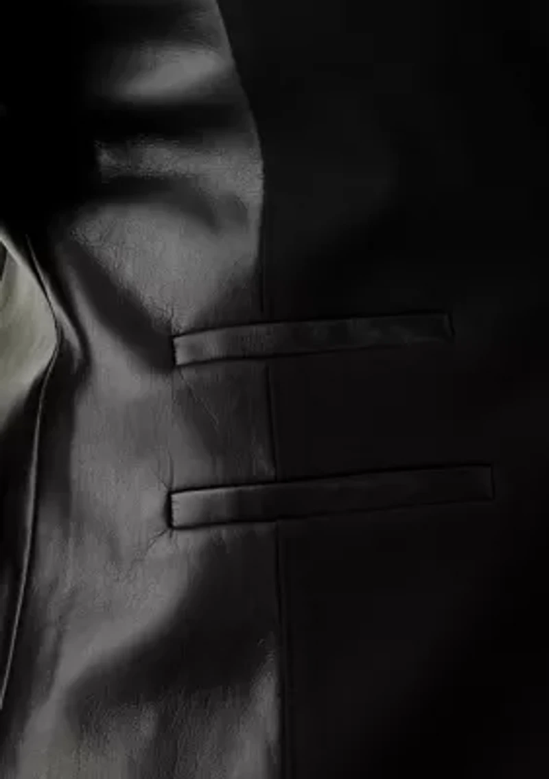 Women's Vegan Leather Ponte Blazer