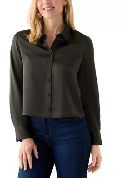 Women's Long Sleeve Cropped Shirt