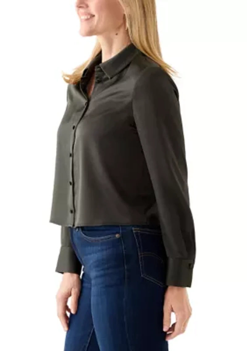 Women's Long Sleeve Cropped Shirt