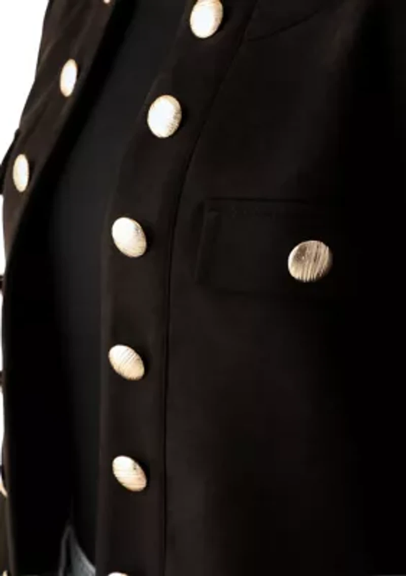 Women's Open Button Front Suede Jacket