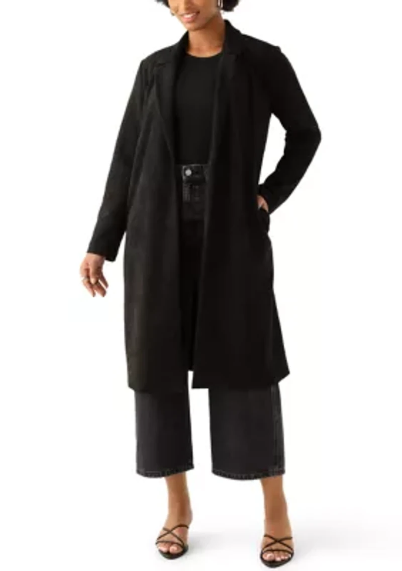 Women's Open Front Faux Suede Jacket