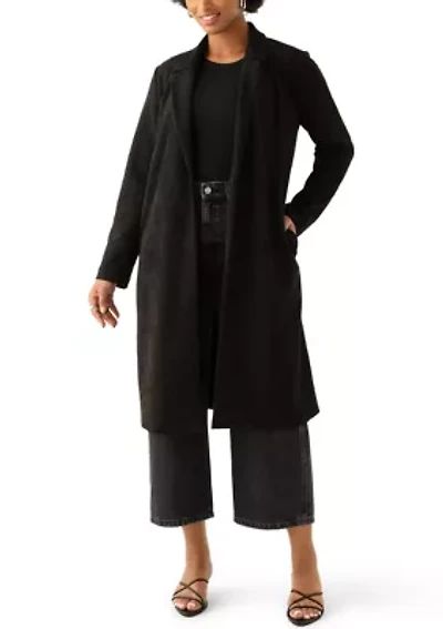 Women's Open Front Faux Suede Jacket