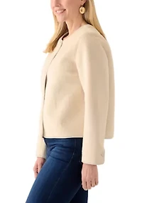 Women's Button Front Faux Fur Jacket