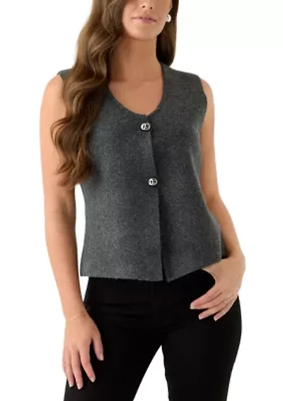Women's Sweater Vest with Novelty Buttons
