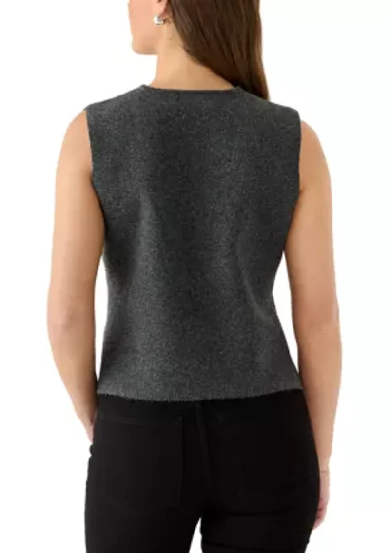 Women's Sweater Vest with Novelty Buttons
