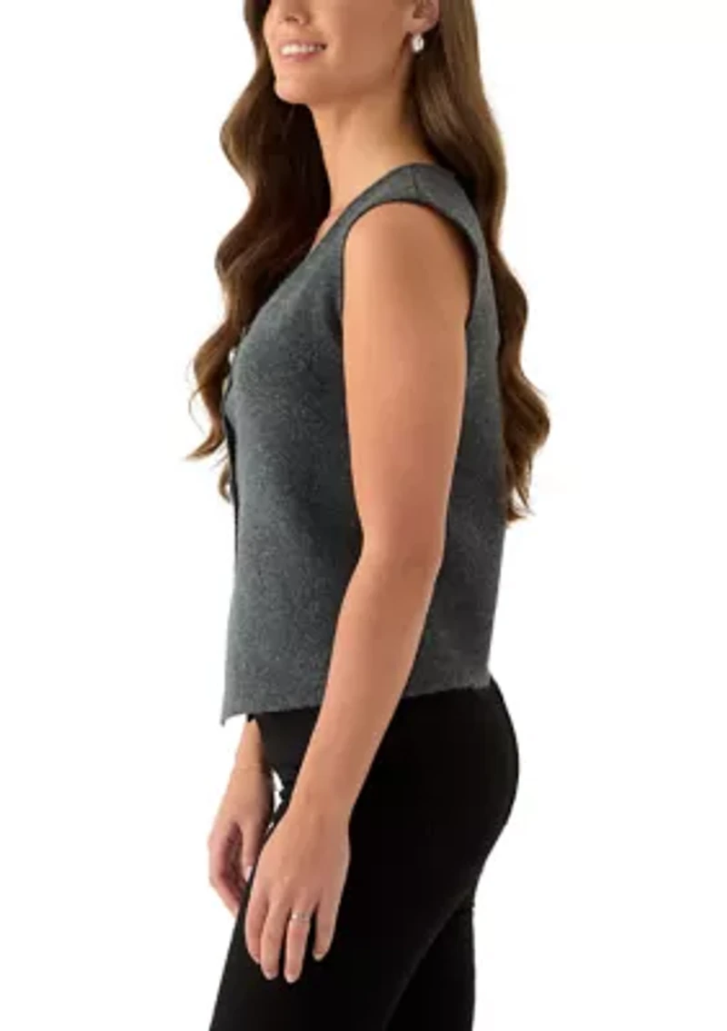 Women's Sweater Vest with Novelty Buttons