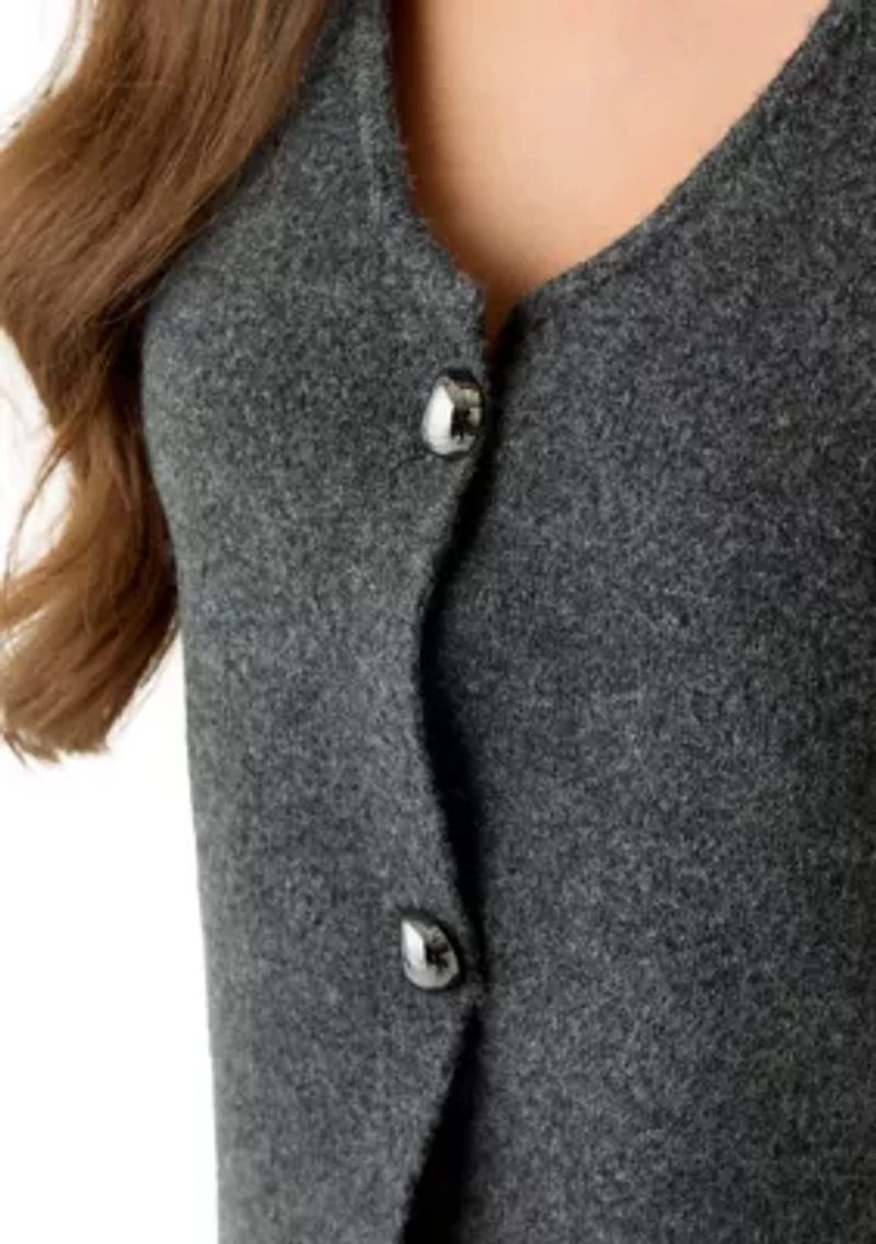 Women's Sweater Vest with Novelty Buttons