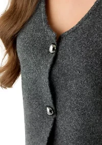 Women's Sweater Vest with Novelty Buttons