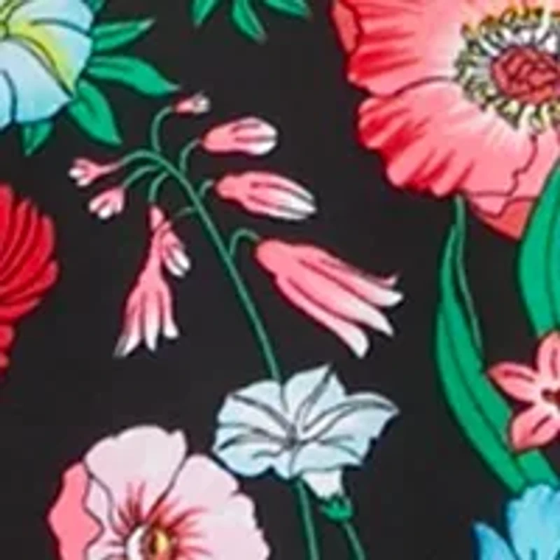 Petite Short Tulip Sleeve V-Neck Printed Blouse