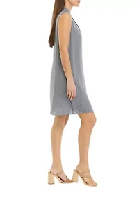 Petite Sleeveless V-Neck Striped Dress