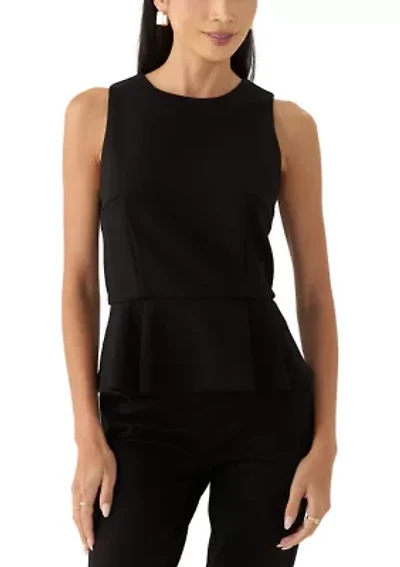 Petite Sleeveless Fully Lined Peplum Top