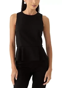 Petite Sleeveless Fully Lined Peplum Top