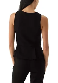 Petite Sleeveless Fully Lined Peplum Top