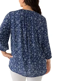 Plus Elbow Sleeve Popover Top