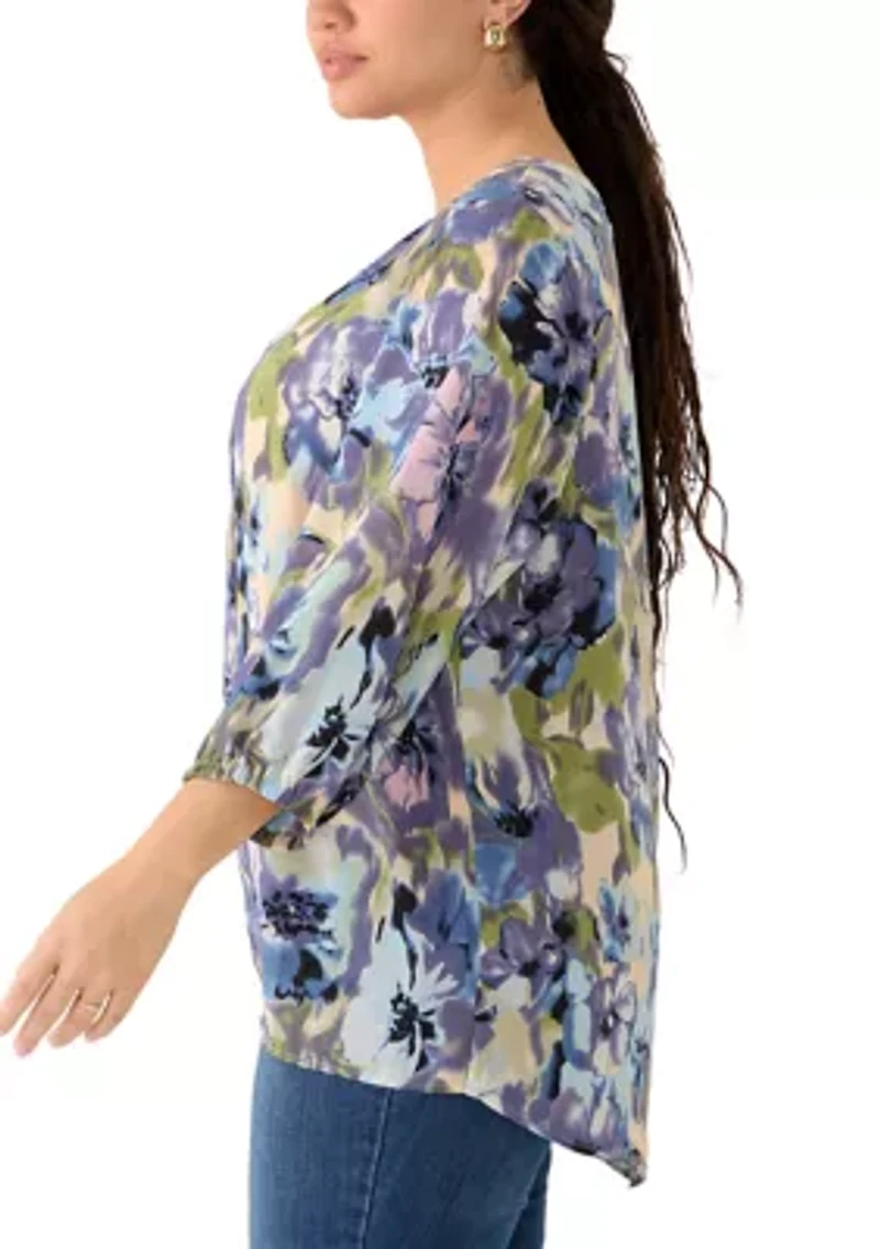 Plus Elbow Sleeve Popover Top