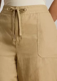 Plus Linen Wide Leg Pants