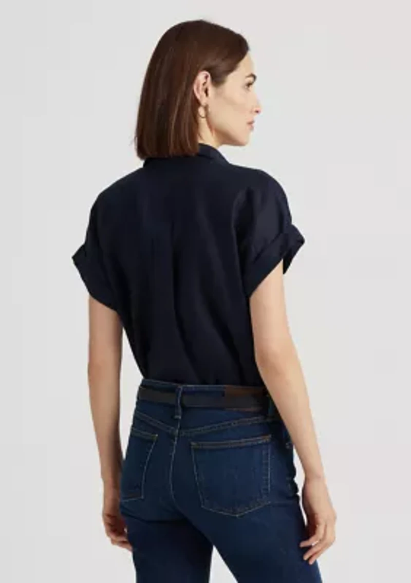 Relaxed Fit Linen Short-Sleeve Shirt