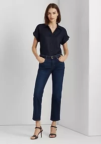 Relaxed Fit Linen Short-Sleeve Shirt