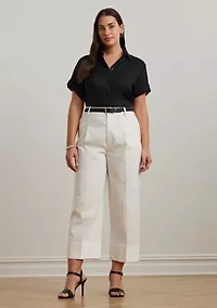 Plus Linen Dolman Sleeve Shirt