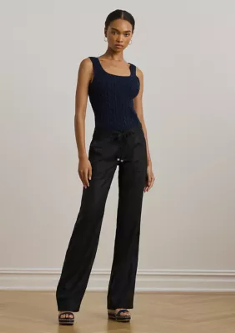 Women's Linen Wide-Leg Pants
