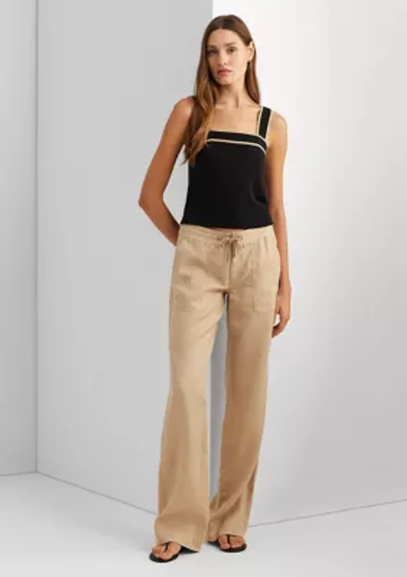 Women's Linen Wide-Leg Pants