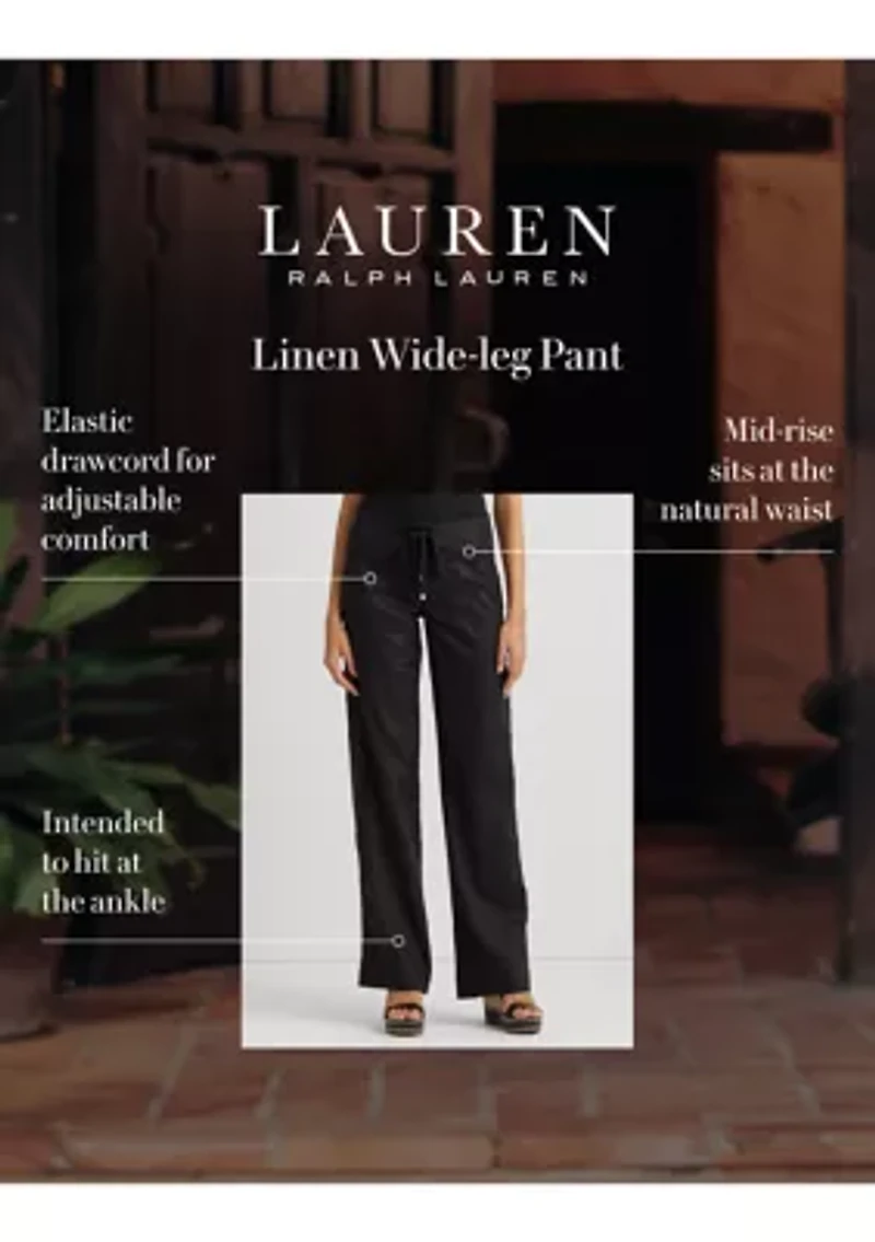 Women's Linen Wide-Leg Pants