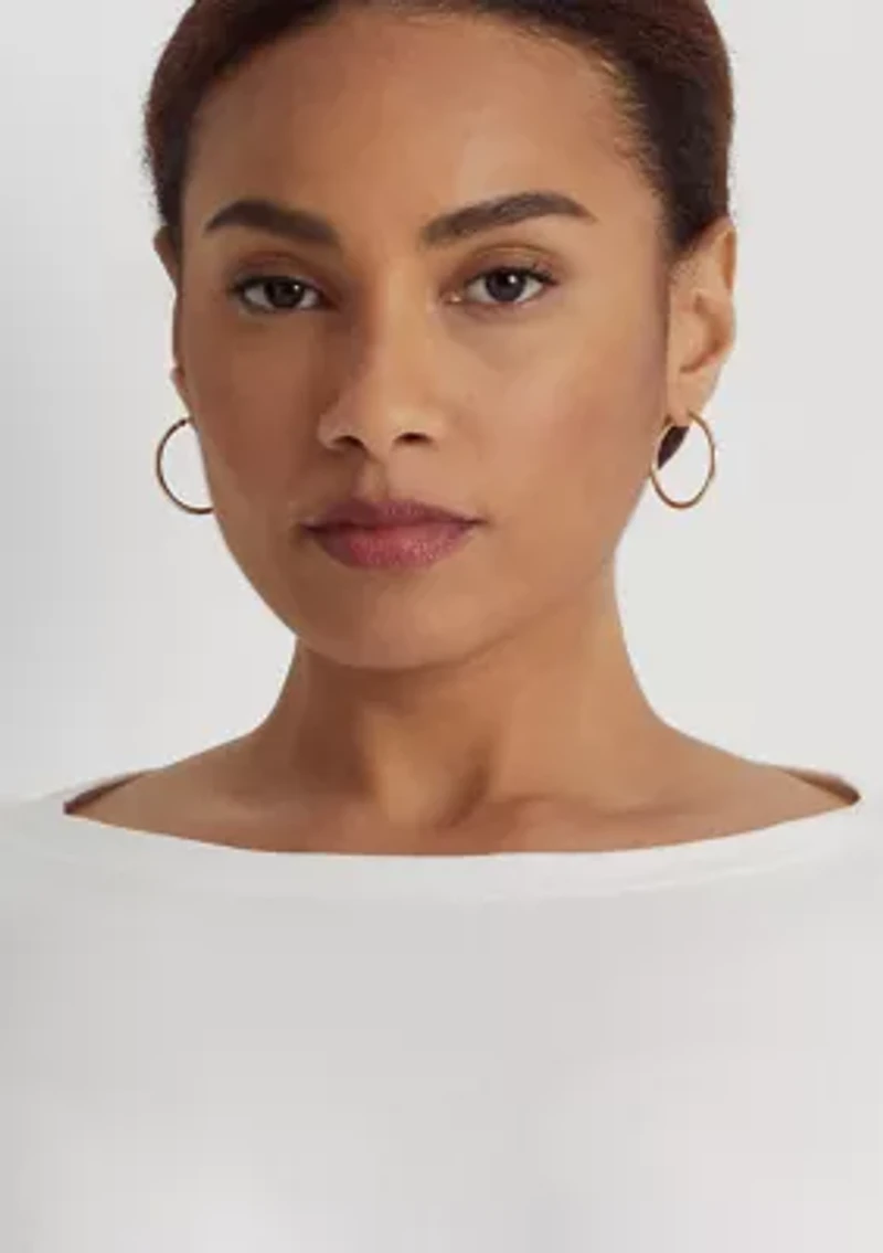 Plus Cotton-Blend Boatneck Top