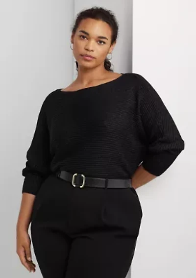 Plus Dolman Sleeve Boatneck Sweater