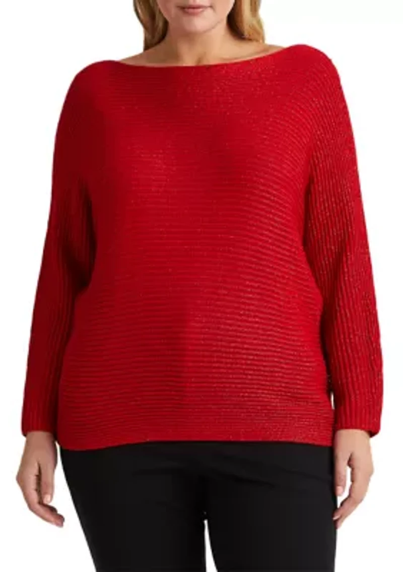 Plus Dolman Sleeve Boatneck Sweater